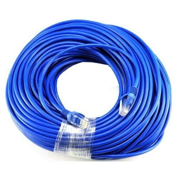 50 ft Blue 2 Pack Gold Plated Contacts Male to Male Patch Cord Cat5e Ethernet Cable 50 ft Blue 2 Pack Gold Plated Contacts Male to Male Patch Cord Cat5e Ethernet Cable